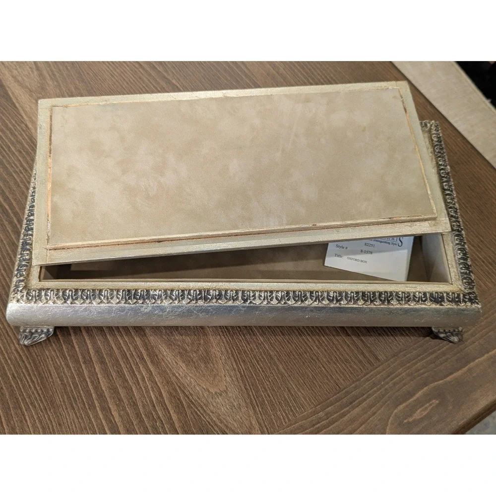 Designer Kinder-Harris Valet Box Champagne Silver Leaf